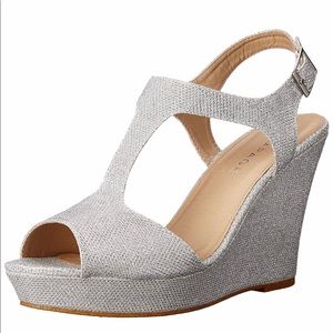 Rampage Glitter Mesh Dress Sandals